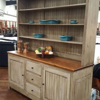 two tone buffet hutch