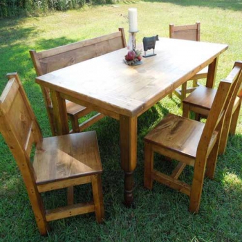 Custom Dining Table with Chairs and Bench