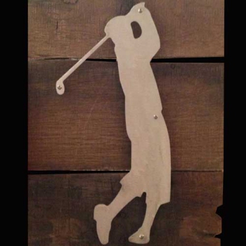Golfer Metal & Reclaimed Wood Art