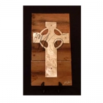 Celtic Cross Metal & Reclaimed Wood Art