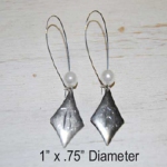 Long Diamond Silver Earrings