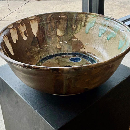 Bathroom Sink with Cobalt Glass