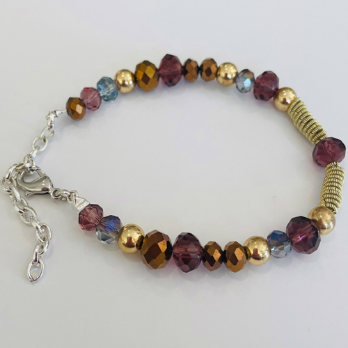 Brown Faceted Guitar String Bracelet