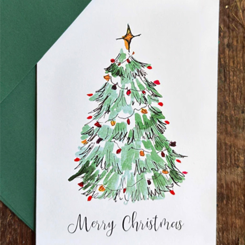 Christmas Tree Card, Green Envelope