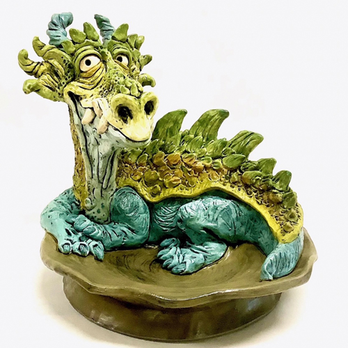 Dragon Plate, Sir Linus Blue Horn, Ceramic