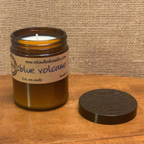 Blue Volcano, Amber Jar Candle