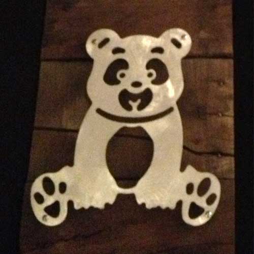 Teddy Bear Metal & Reclaimed Wood Art