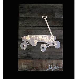 Wagon Metal & Reclaimed Wood Art
