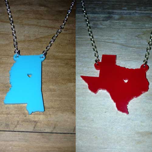 State Necklace, Acrylic