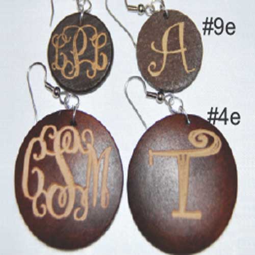 Dark Wood Earrings Round