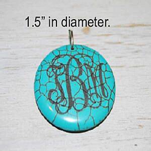 Large Turquoise Pendant Round