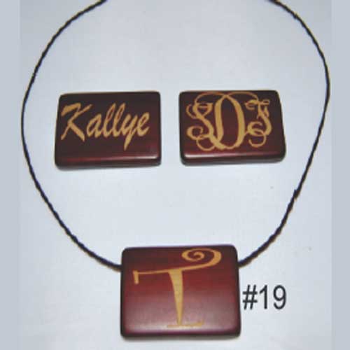 Rectangle Wood Necklace