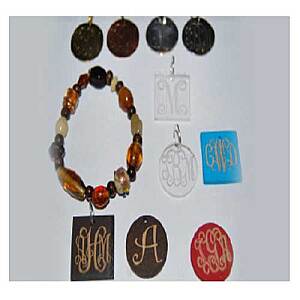 Shades of Color Bracelet with Acrylic Charm