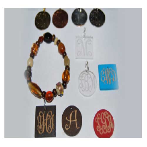 Shades of Color Bracelet with Acrylic Charm