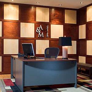 Contemporary Maple and Mahogany Wood Wall Paneling
