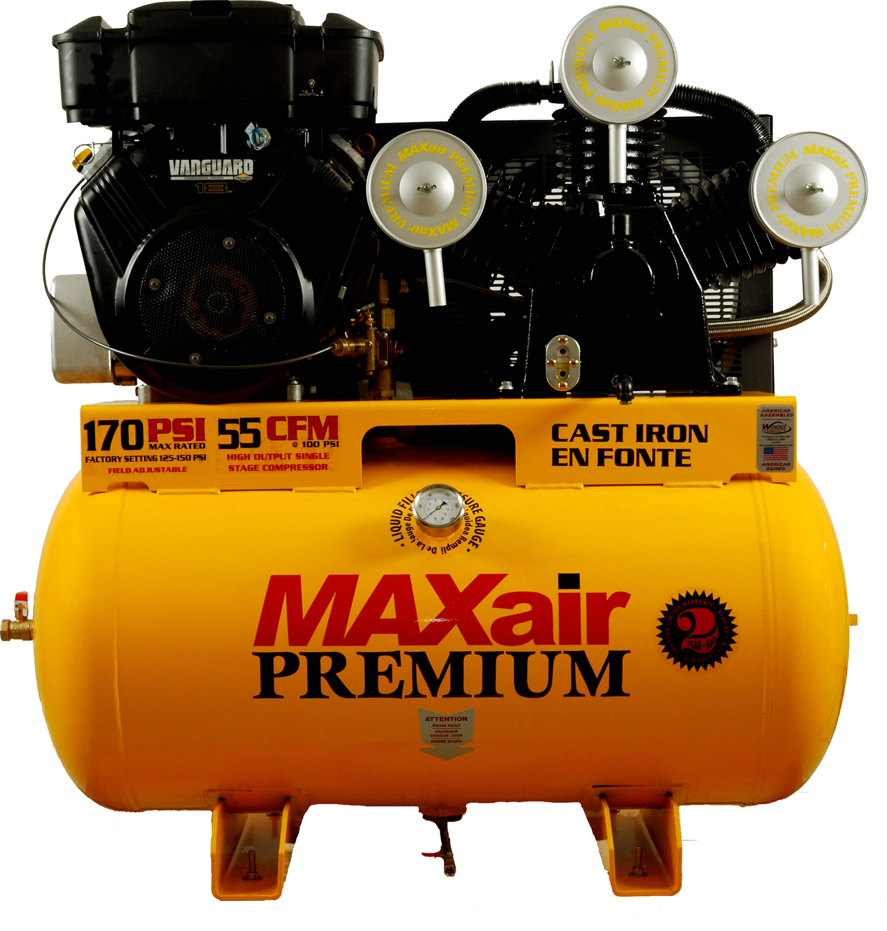 MaxAir 18hp Vanguard V-Twin Electric Start Air Compressor