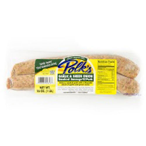 Polk's Garlic & Green Onion Smoked Sausage, 1 lb.