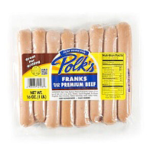 Polk's Premium Beef Franks, 5/1