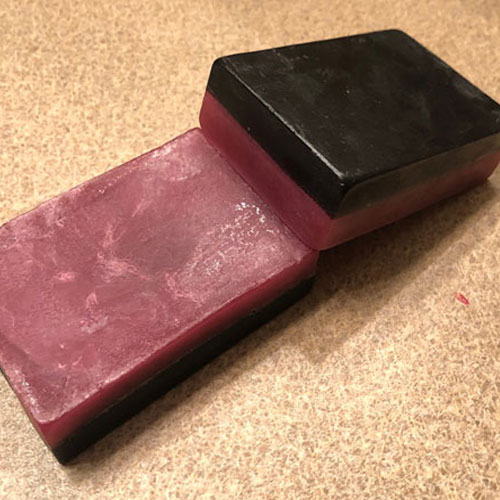 Maroon and Black Biochar Soap