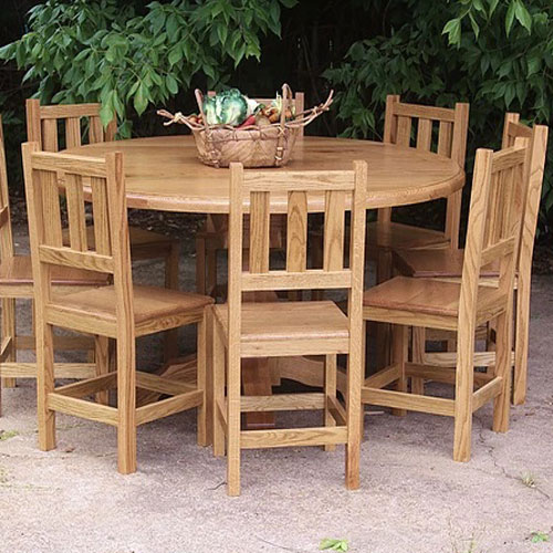 Oak Round Table and Chairs