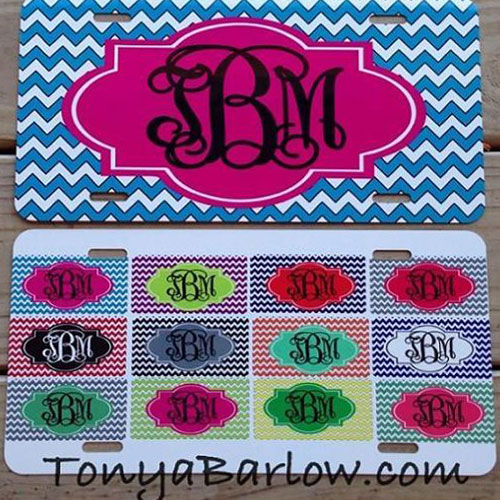 Car Tag, Chevron Pattern