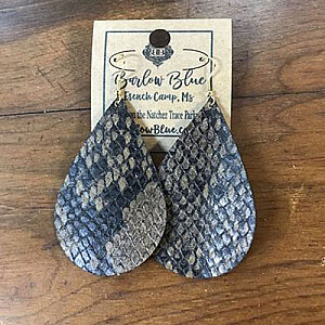 Snakeskin Leather Earrings
