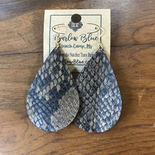 Snakeskin Leather Earrings