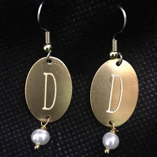Brass Pearl Earrings