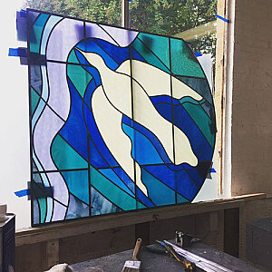 Custom Stained Glass Dove Window