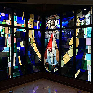 Holy Savior Stained Glass Window