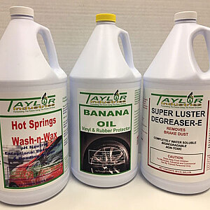 Car Care Wash-N-Wax, Banana Oil Tire Dressing & Wheel Cleaner